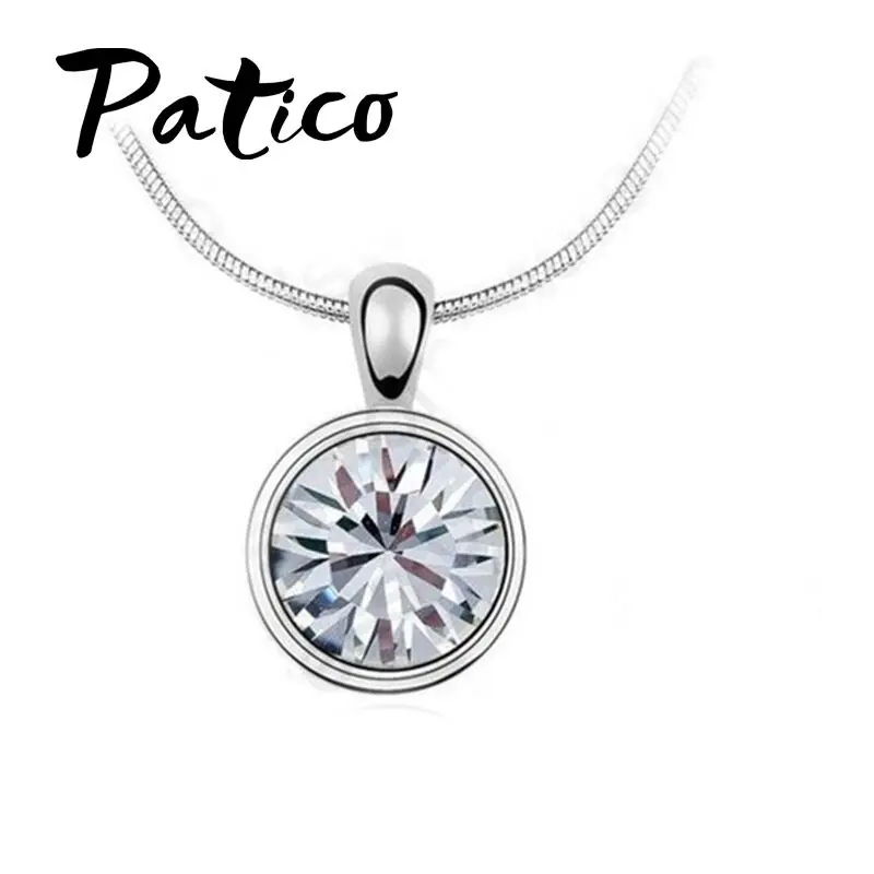

Top Selling Round Pendant Choker Necklace for Teenager Child Gift Shining 925 Sterling Silver Neck Jewelry