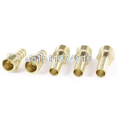 

5pcs 1/4"PT Male Thread to 5/16" Pneumatic Air Hose Barb Straight Connector