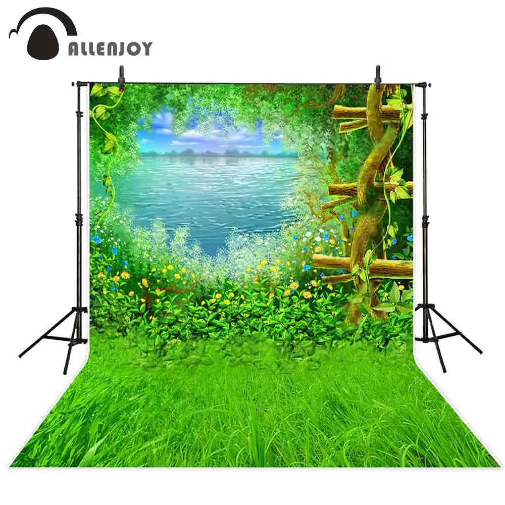 Allenjoy весенний фон для фотосъемки Пасха зеленая трава мультфильм ребенок Страна
