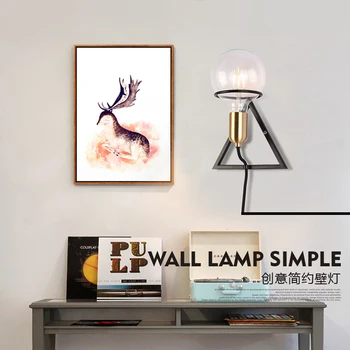 

New style E27 LED wall lamps metal glass ball wall lights for passage corridor Bedroom bedside lamp AC85-265V free shipping