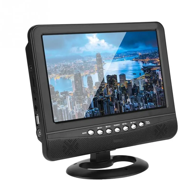  9.5inch Portable LCD TV Analog Car Analog Mobile TV Television Remote Control 110-240V Outdoor Anal