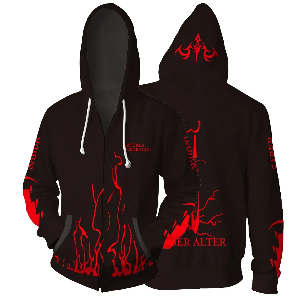 

Anime Cosplay Fate Stay Night Hoodies 3D Print Men Hoodie Hoody Man Casual Coat Sweatshirts with Zipper Plus Size 5XL