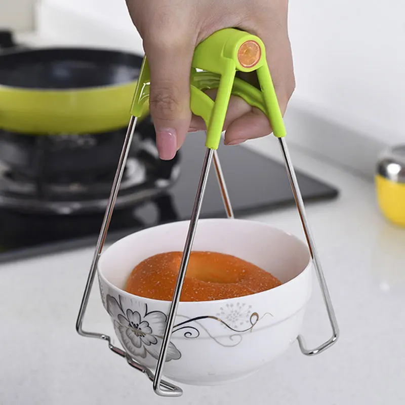 

Kitchen Accessories Take Dishes Folder Gadgets Clips Slip-resistant Anti-heat Stainless Steel Universal Cooking Kitchen Tools