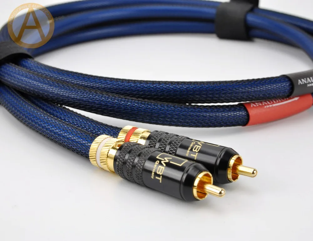 

ANAUDIOPHILE HiFi Slitech G5 RCA Audio Cable Silver Plated Male To Male RCA Interconnect Audio Cable Preamp Amplifier