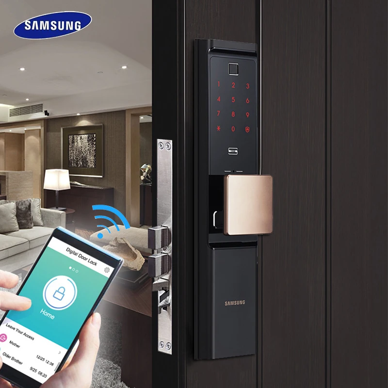 SAMSUNG отпечатков пальцев цифровой Wifi дверной замок много Keyless SHP-DR708/SHP-DR717 английский Verion Eurp Moritse