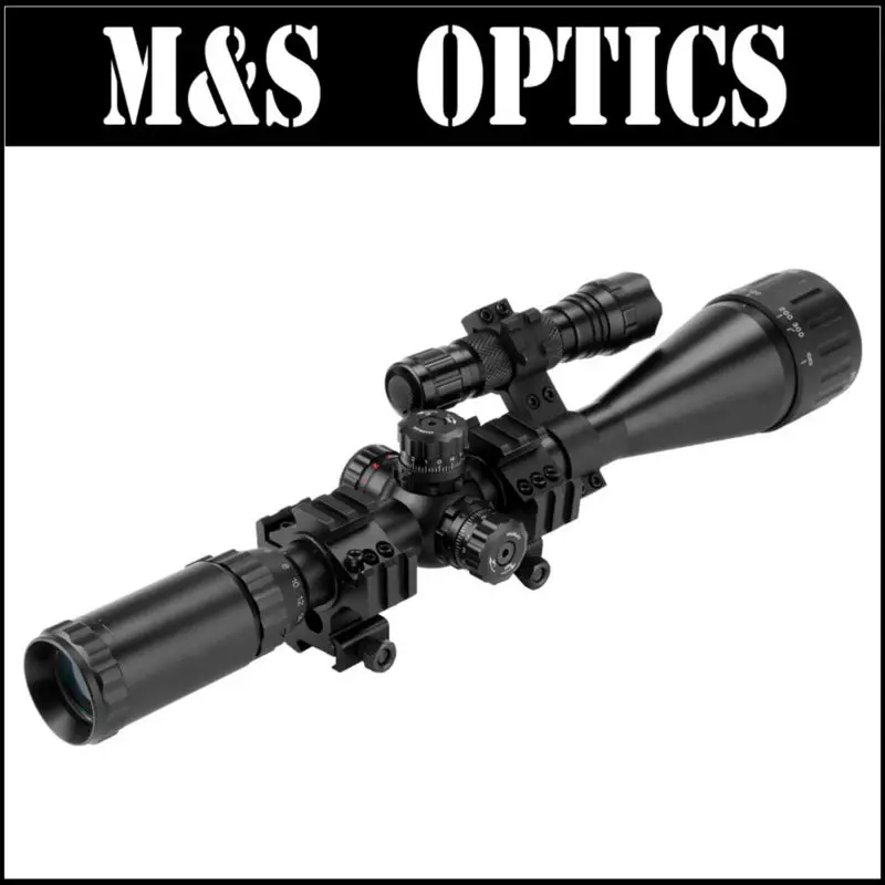 Оптический прицел MARCOOL 6 24X50 AOIRGBL охотничий с кольцом и фонариком для