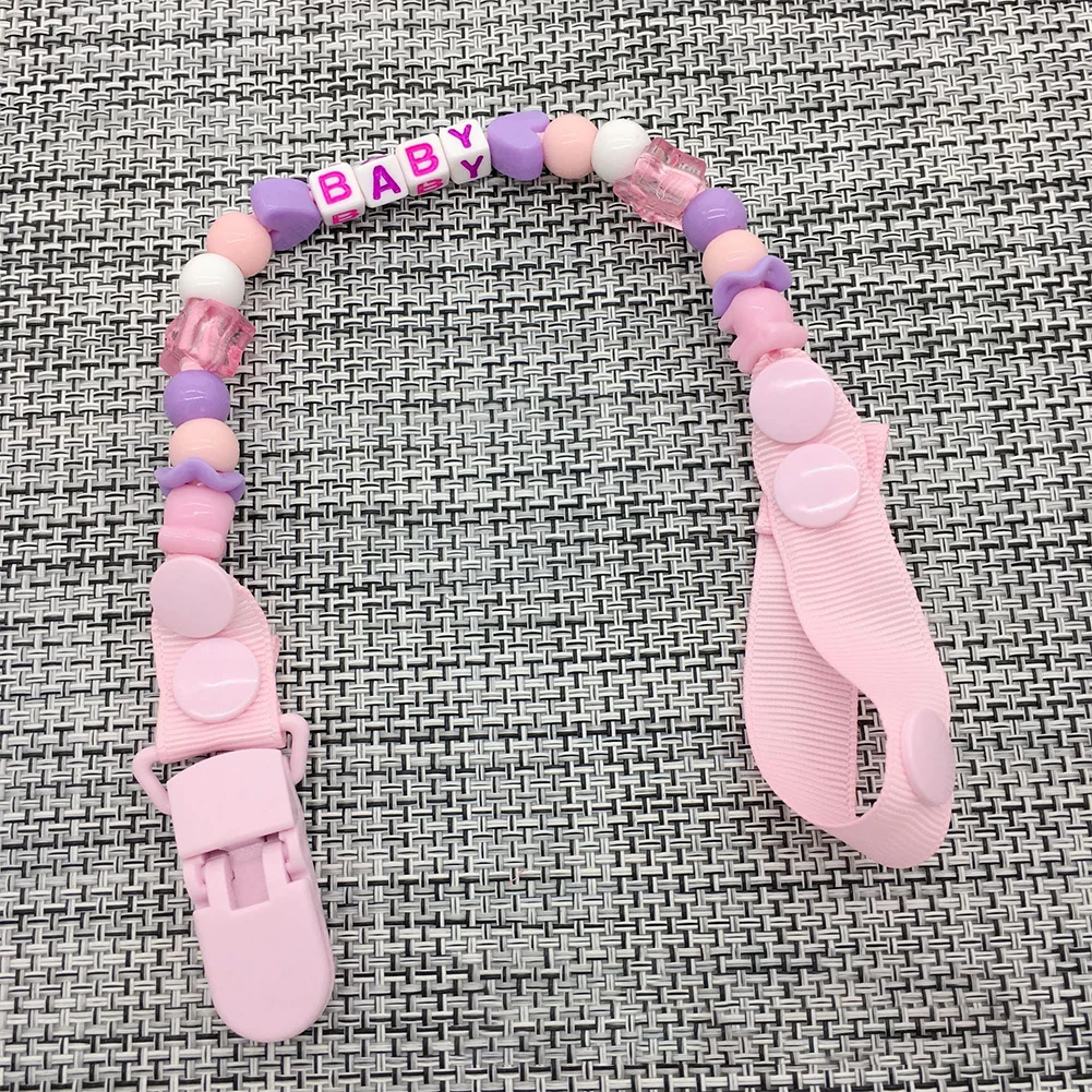 

New Baby Pacifier Clip Chain Hand Made Colorful Dummy Beads Pacifier Clip Holder Soother Baby Pacifier for Kids