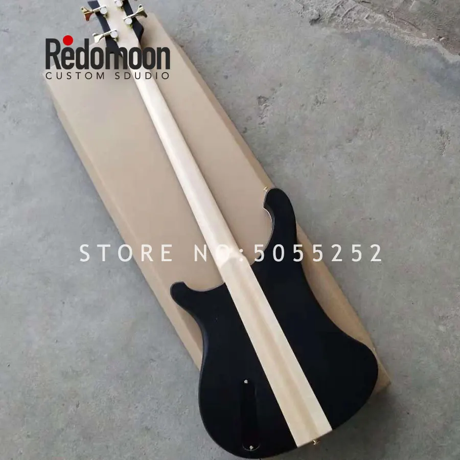 Заводской изготовленный на заказ 4 струнный Rickenback бас с резным верхним шейным