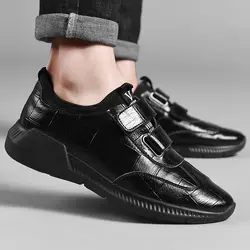Мужская повседневная обувь весна осень мужская кожаная обувь черный темно-синий модная мужская обувь удобная прогулочная обувь для мужчин