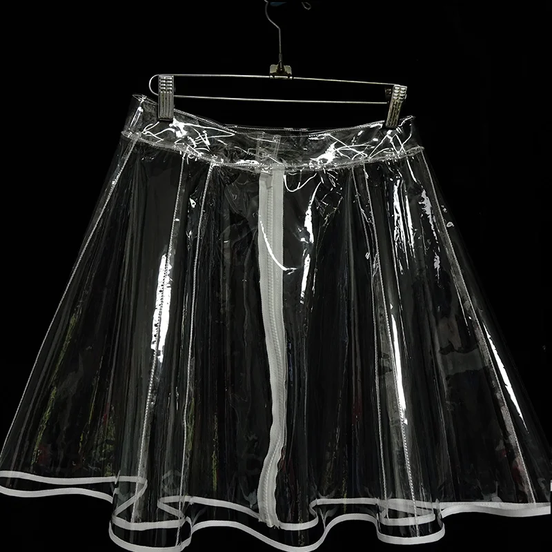 Прозрачная Пластиковая юбка из ПВХ с большим словом, Пластиковая юбка с динамиком для женщин, Harajuku размера плюс, Женская юбка Faldas Mujer Moda