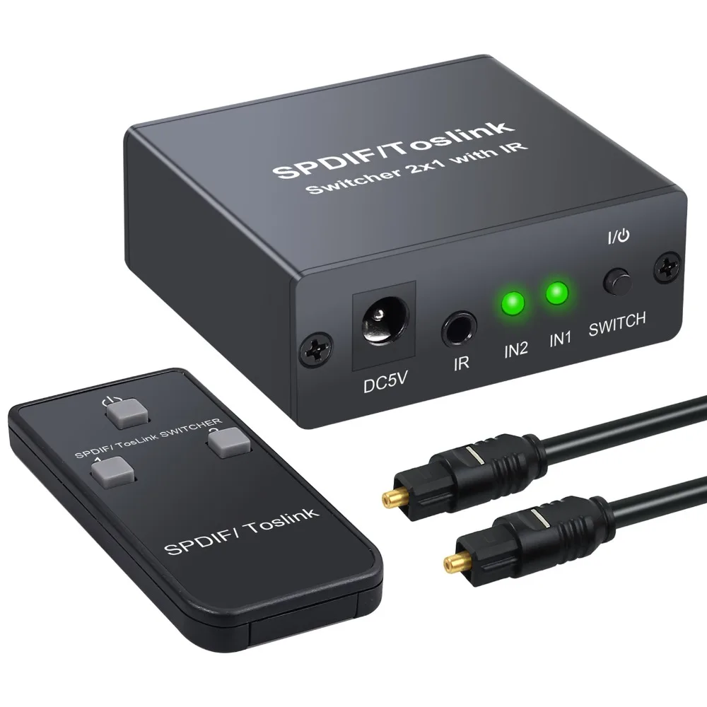 Neoteck SPDIF/Toslink Switcher 2x1 с ИК Toslink Switcher два входа один выход оптический аудио коммутатор двусторонний переключатель для DVD