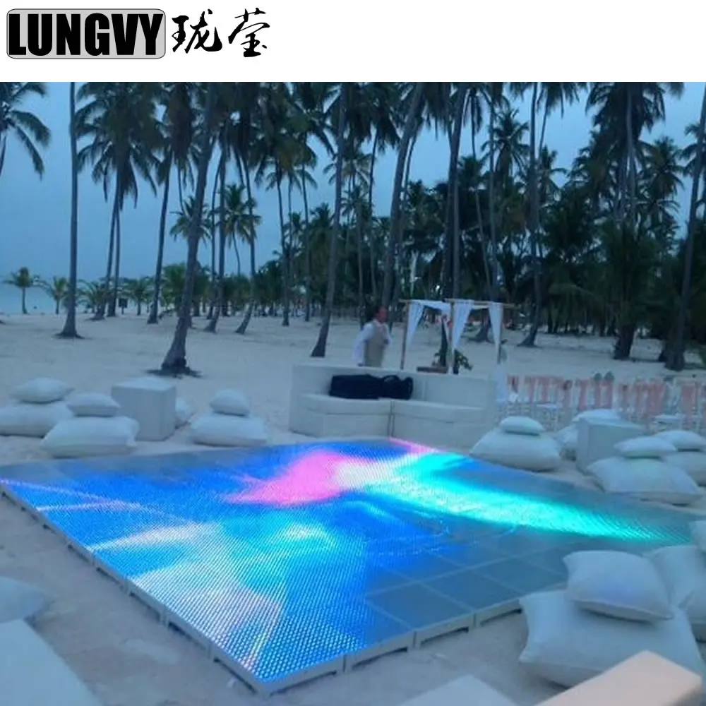 

Free Shipping 10pcs/lot 15*15 Pixel LED Video Dance Floor RGB 3IN1 Panel LED Dance Floor For Wedding Disco Party