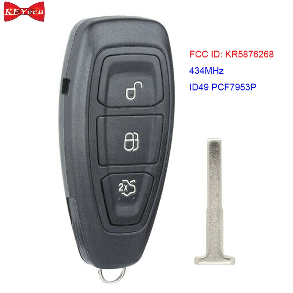 Дистанционный ключ KEYECU для Ford Grand C Max Focus Mondeo Kuga 2016 2017 2018 FCC ID: KR5876268 CMIIT: 2014DJ5022|Ключ от