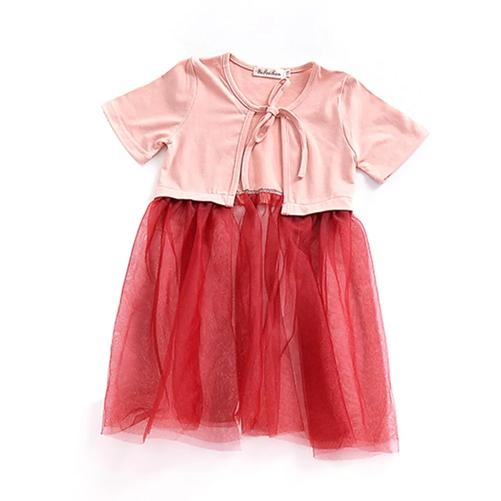 Puseky/ г. летняя одежда для малышей Лоскутные рубашки для девочек, Mensh верхняя одежда, платья принцессы для девочек, одежда для защиты от солнца для детей от 0 до 24 месяцев