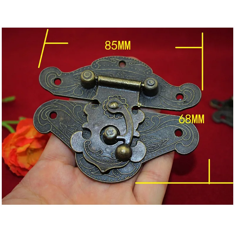 Box Packing Buckle Antique Wooden Gift Box Lock Alloy Buckle Latch Hook Locks Zinc Alloy Vintage