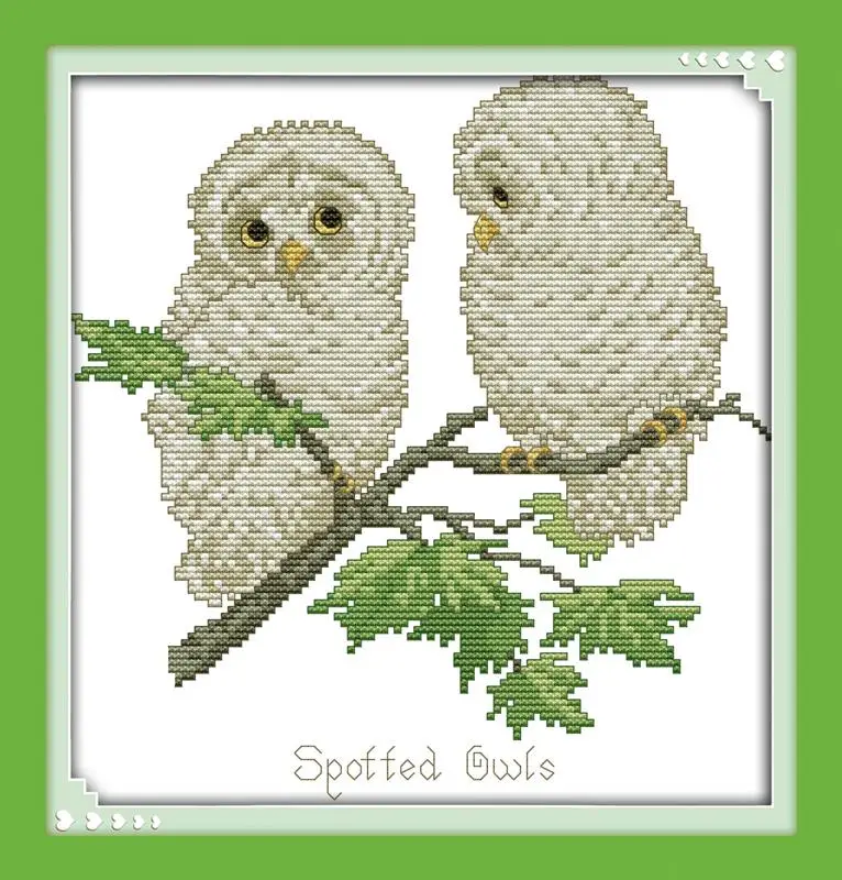 

Free New Arrive Fashion Handmake DIY Needlework Lovely Spotted Owls DMC Cross Stitch Kits for Embroidery Knitting Needles Crafts