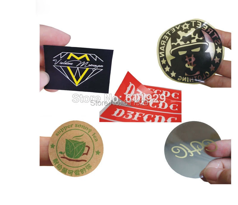 

Free shipping customized transparent PVC stickers/round square paper stickers/garment tag colorful stickers/kraft stickers label