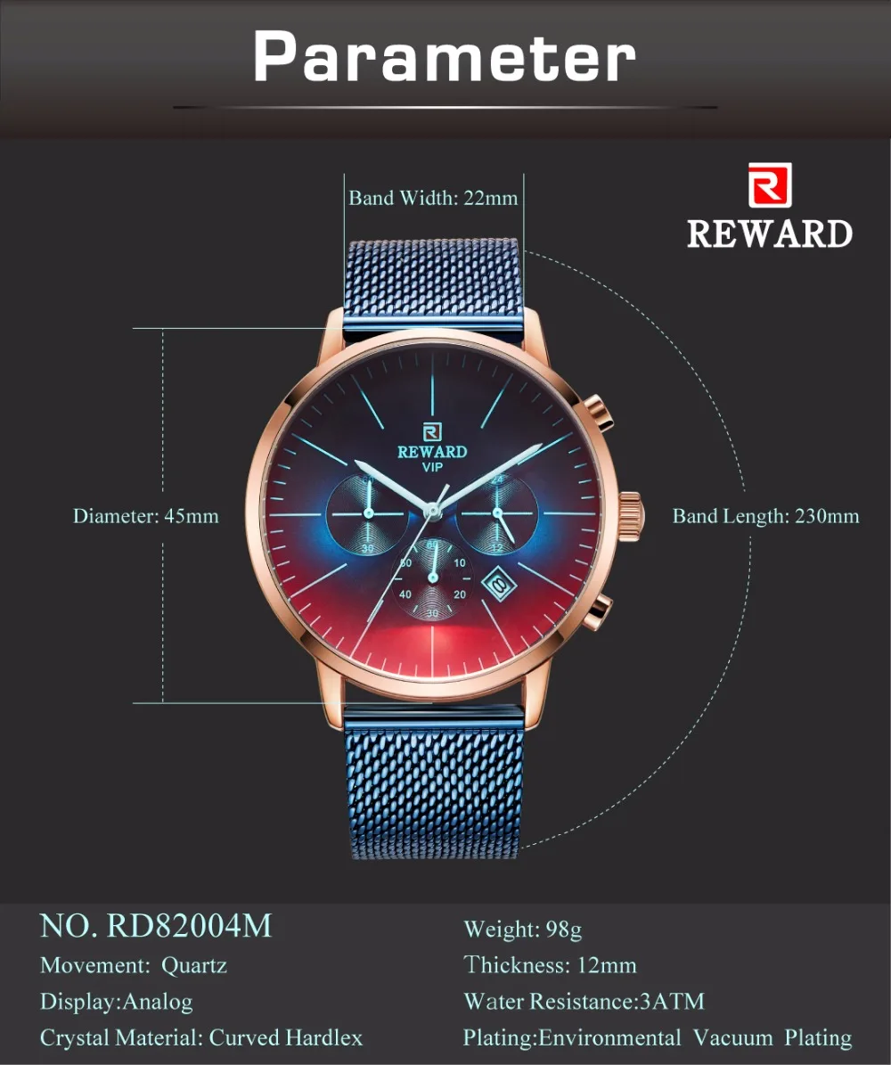 Награда мужские часы модные красочные хронограф спортивные часы мужские водонепроницаемые мужские часы награда часы reloj hombre relogio masculino