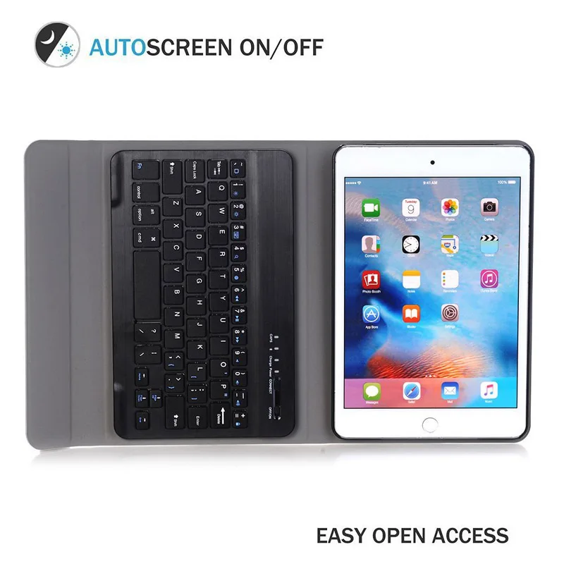Беспроводной Bluetooth клавиатура чехол Обложка для iPad Mini 1 2 3 4 5 Air 2017 2018 нового 9 7 Pro 10