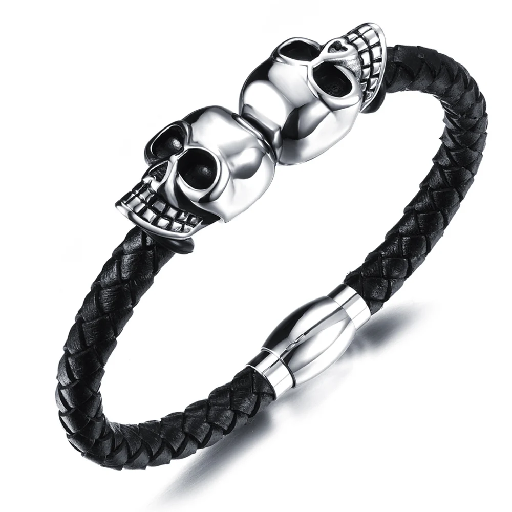 Buy Stainless steel skull bracelets & bangles vintage