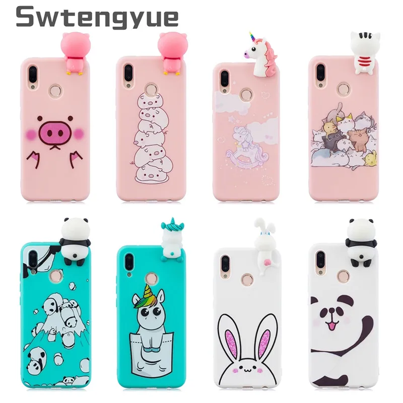

3D Cartoon case on For Funda Huawei P20 lite cover Silicone Soft TPU case For Coque Huawei P20 pro Doll Toy Cases Etui