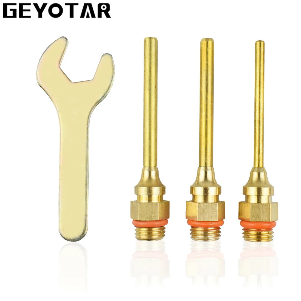 GEYOTAR большой диаметр термоклеевой пистолет сопла 4 шт./лот 1,5x70 мм 2,0x70 мм 3,0x70 мм высококачественный стальной материал с гаечным ключом