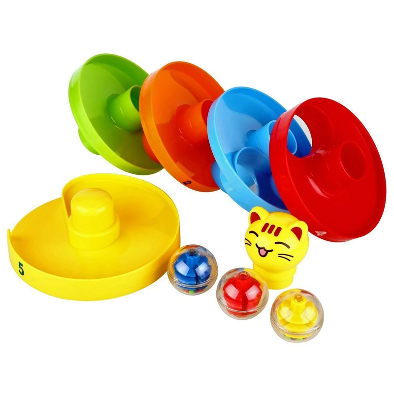 5-Слои Вращающаяся башня игрушки детские игрушки шар падает вагонная 3 вращающиеся активными шариками и Цветной бусинами развития