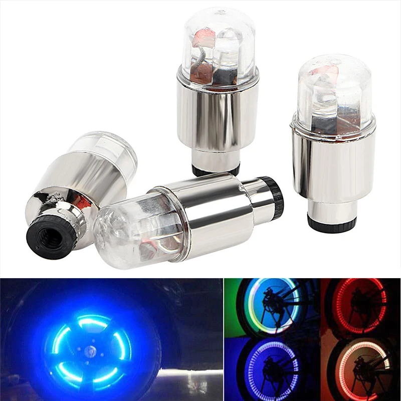 4PCS Car Tyre Wheel Tire Tyre Valve Cap Neon LED Light Lamp Decorative Lights For Bike Bicycle Cycling Auto Motorcycle