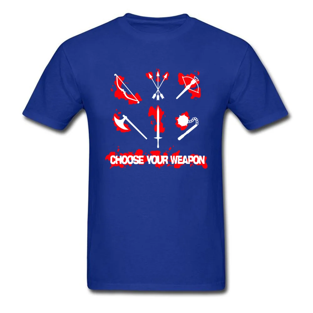 Plain Choose your Weapon Short Sleeve Top T-shirts Summer Fall Round Collar 100% Cotton Tops T Shirt for Men T-shirts Casual Choose your Weapon blue