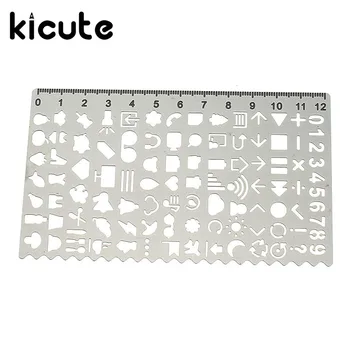 

1pcs Hollow Cutout Metal Drawing Scale Ruler DIY Cute Kawaii Gift Graffiti Stencil for Stationery School Supplies Student