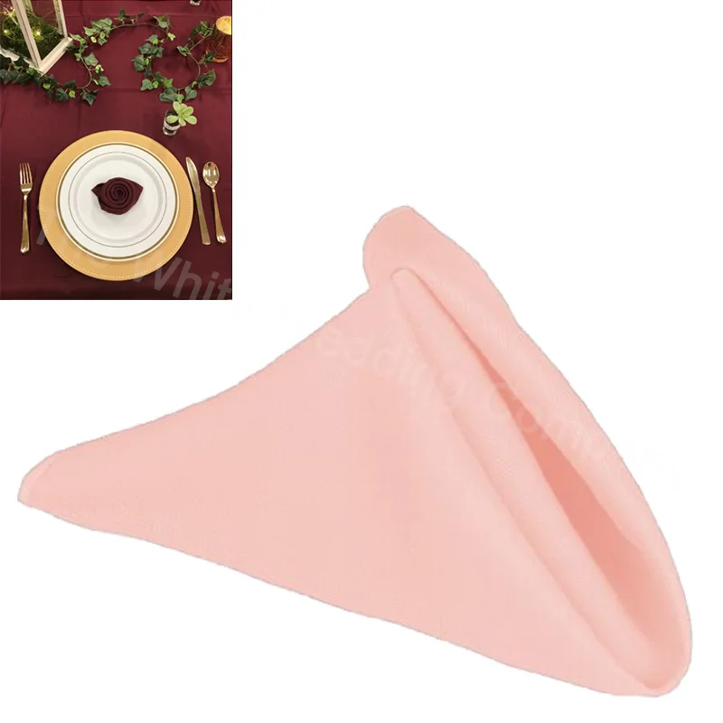 

100pcs Durable Pink Table Napkins Cloth for Home Decoration Accessories Linen Wedding Cloth Napkins Table Linen 20inch