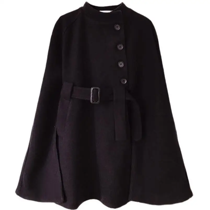 

plus size women woolen cloak cape coat Double-Breasted Coat Overcoats