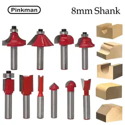 1 Набор 12 шт фреза Набор бит 8 мм Дровосек твердосплавные мельница деревообрабатывающие станки Fresas дровосек 8 мм
