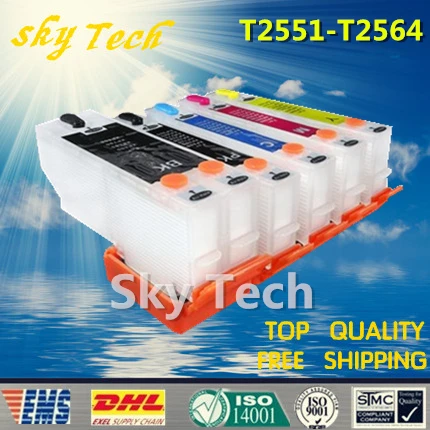 

Empty Refillable Cartridges Suit for Epson T2551 T2561 - T2564 , suit for Epson XP-601 XP-701 XP-801 ,With ARC Chips