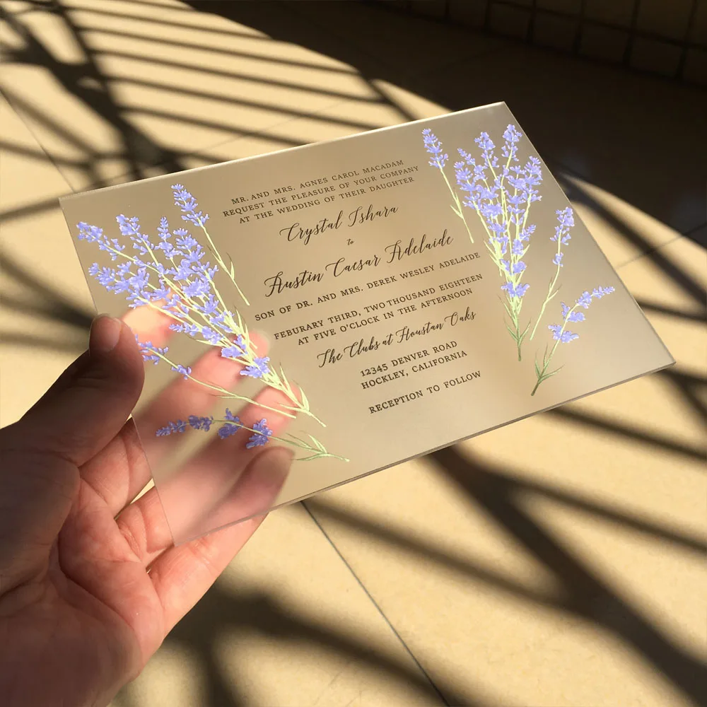  100Pieces Per Lot 5x7inch Frosted Acrylic Wedding Invitation Cards SHIP TO USA ONLY - 32881656107