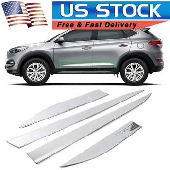 

US STOCK Car Body Door Side Cover Moulding Trim for Hyundai Tucson 2016 2017 2018 ABS Chrome Exterior Decoration