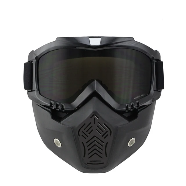 US $8.28 Cool Retro Modular Moto Casco Motorcycle Helmet Mask Scooter Gafas Detachable Goggles Mouth Filter 