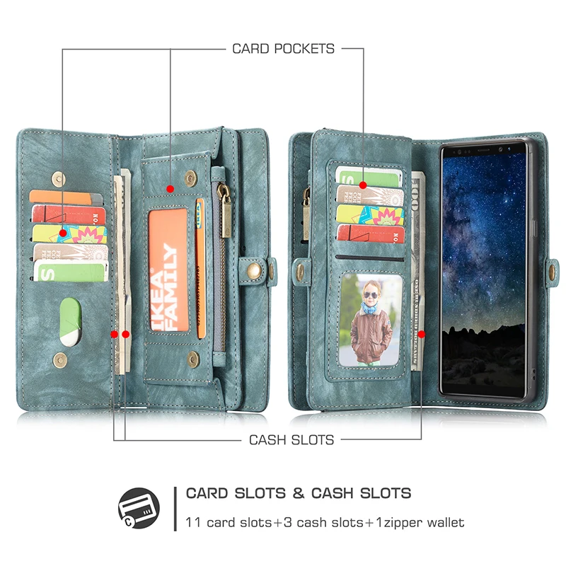 Чехол Me для Galaxy S8, S9, S10 Plus, S10E, A40, A50, A70, Ретро стиль, натуральная кожа, Магнитный съемный чехол-кошелек для samsung Note10+ 9, 8