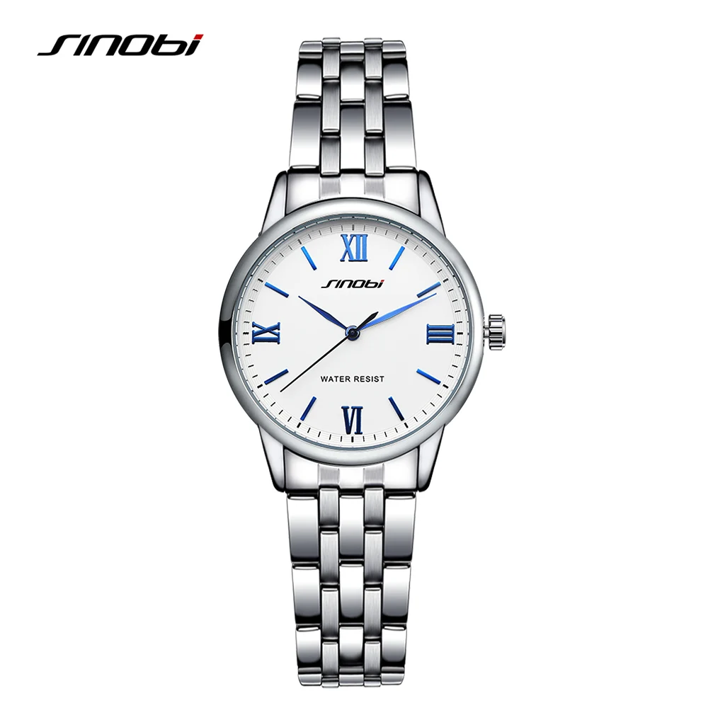 

SINOBI Watch Fashion Women Watches Stainless Steel Watchband saat Female Quartz Clock Ladies Wristwatch Simple Relogio Feminino