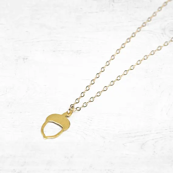 Cute Squirrel Pinecone Necklace Tiny Acorn Oak Necklace Minimal Simple Cartoon Nature Forest Pine Cone Necklaces Mom Gifts