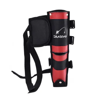 

Multi-function Leggings Fishing Bag Fish Rod Bag Leather 2 Layers Durable Fishing Kit Protection Leg Package Gear Black 2