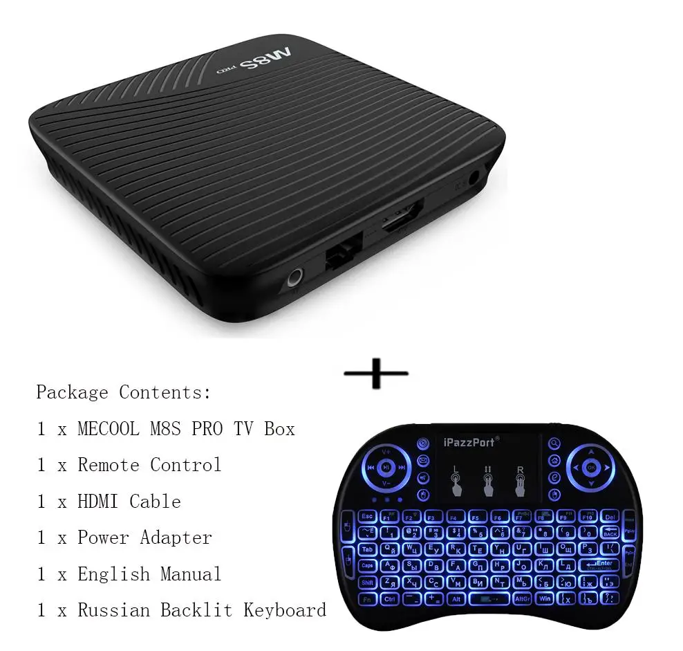 MECOOL M8S PRO Android 7,1 Smart tv Box 2 ГБ/3 ГБ ОЗУ 16 Гб ПЗУ Amlogic S912 телеприставка 4K BT WiFi медиаплеер ТВ приставка - Цвет: 2G 16G RU Keyboard
