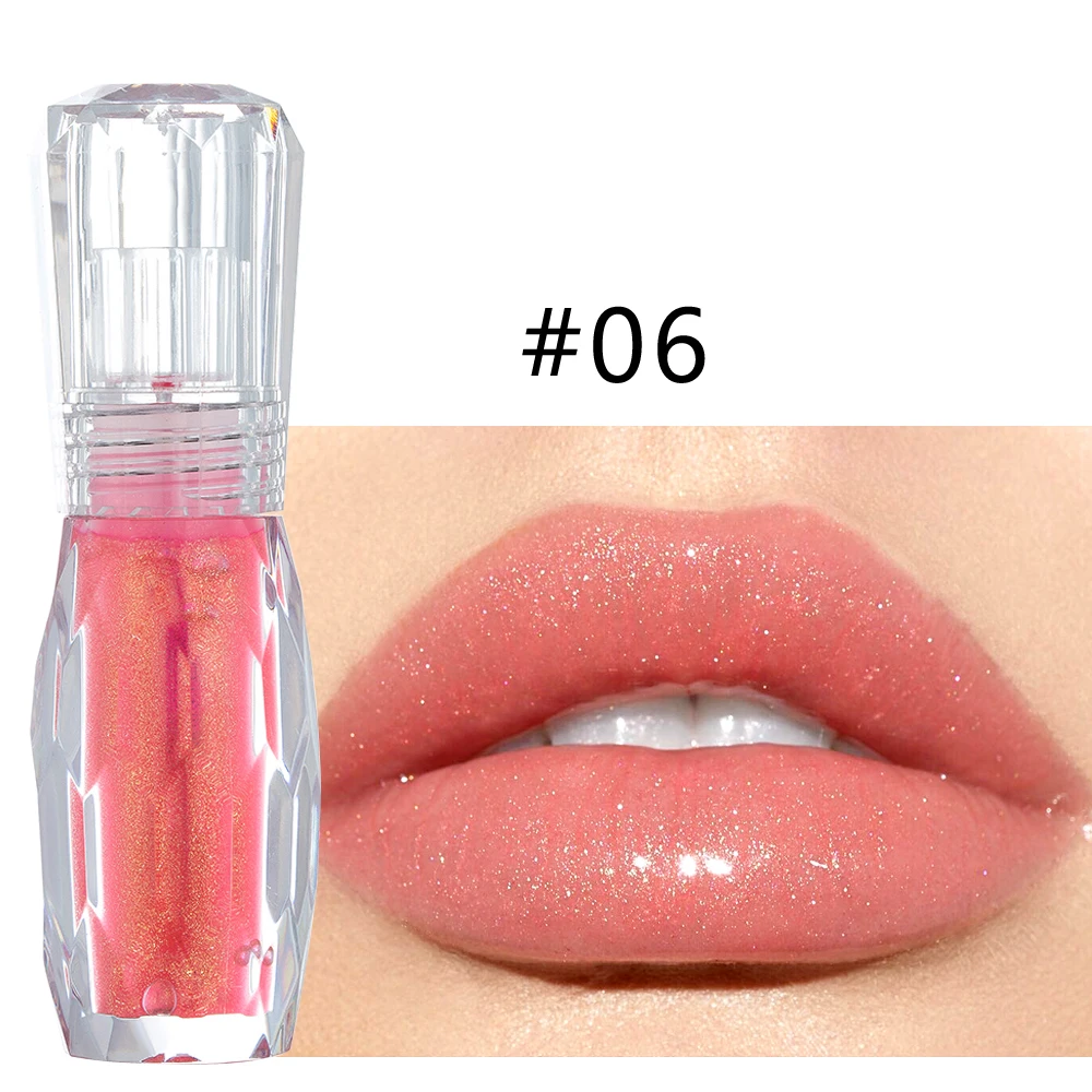 HANDAIYAN 3D Кристальный Желейный блеск для губ натуральный мятный увлажняющий прозрачный блеск жидкая помада Maquiagem Professional Completa TSLM2 - Цвет: 06