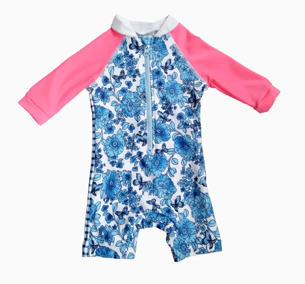 Bonverano (TM) Детский купальник для девочек UPF 50 + защита от солнца S/S цельный костюм