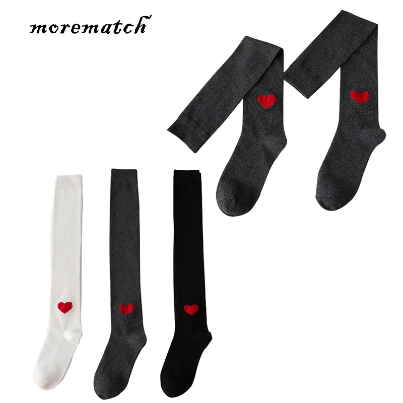 Morematch 1 Pair Women Warm Heart shaped Sexy Stocking Thigh High Long
