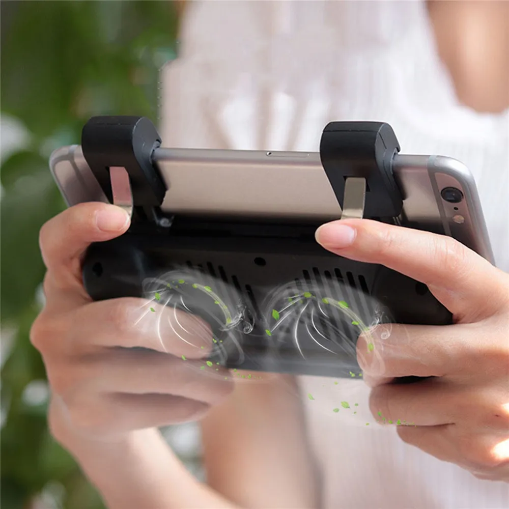 Pubg Game Gamepad Joystick Grip Handle Cooling Fan with Fire Button Trigger for 4.7-5.5 inch IOS An