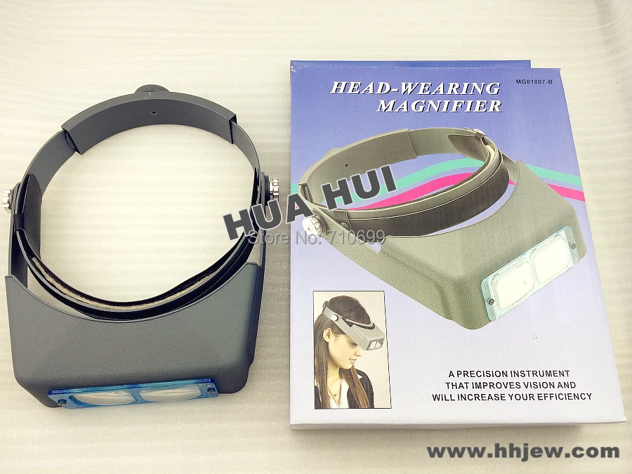 

Hot sale Cheap Double Lens Head-mounted Headband Reading Magnifier Head Wearing Magnifying Glass Loupe 4 Magnifications Glasses