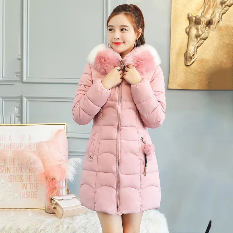 QIHUANG Women's Winter Down Jackets Fashion Big Fur Collar Hooded Medium Long Women Coat Duck Down Padded Parkas Slim Warm Coat QIHUANG Women's Winter Down Jackets Fashion Big Fur Collar Hooded Medium Long Women Coat Duck Down Padded Parkas Slim Warm Coat