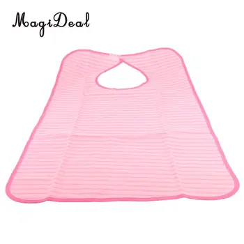 

Pink Waterproof Reusable Washable Mealtime Clothing Protector Bib with Backing for Adults