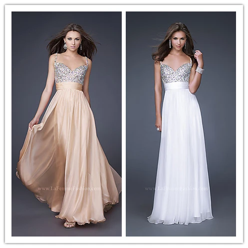 Free Shipping Prom Dresses Sparkle V neck Spaghetti straps Chiffon Dress 2014 | Свадьбы и торжества